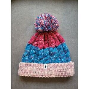 Smartwool Isto Retro Beanie Pom Merino Wool Blend Girls L/XL Multicolor